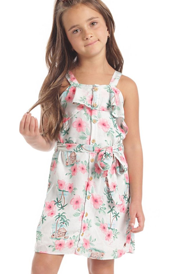 Vestido Infantil em Tecido Estampado