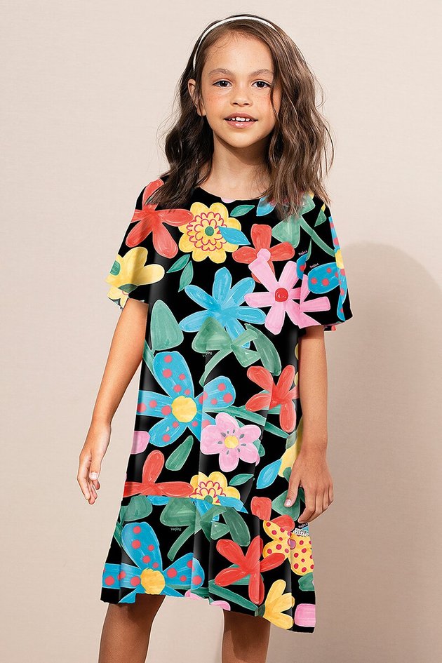 Vestido Infantil em Tecido Plano
