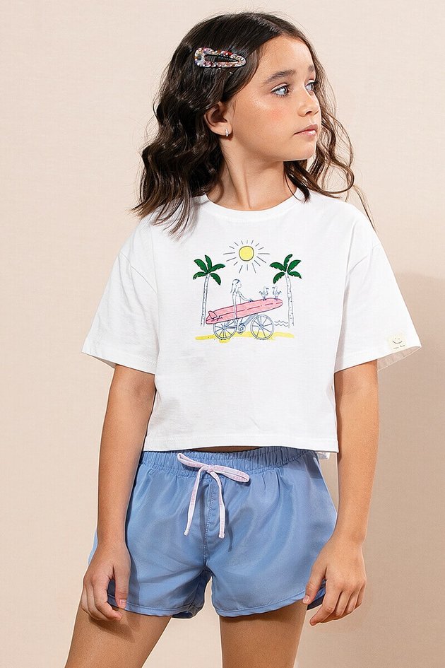 Shorts Infantil Menina em Tactel