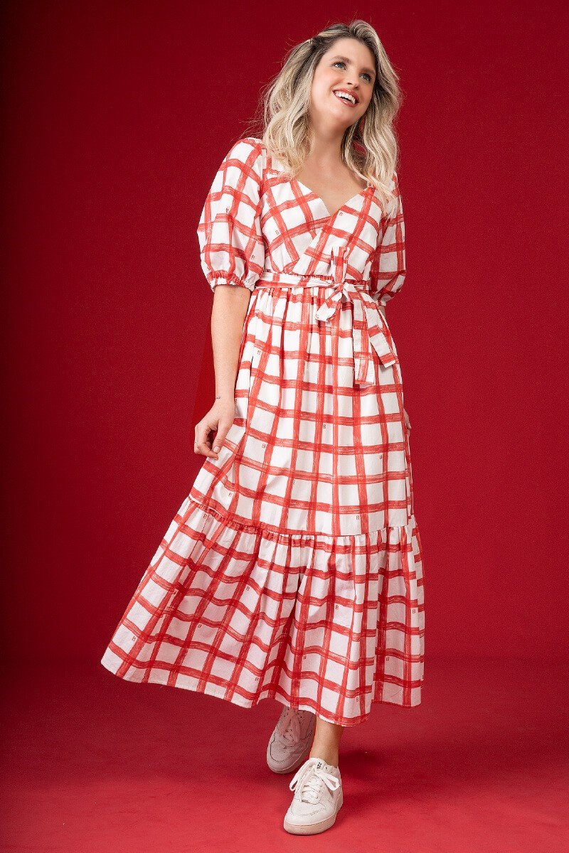 Vestido Xadrez Feminino Vermelho Xadrez Vermelho Vestido De