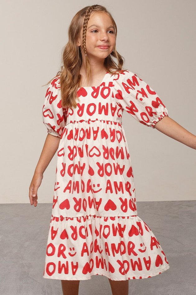Vestido Infantil Amor de Natal