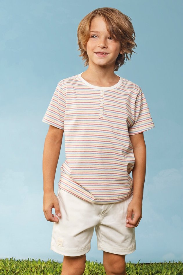 Conjunto Infantil Masculino Listrado – Moderno e Leve