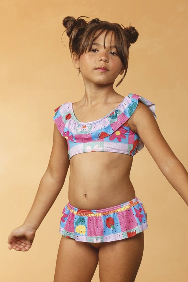 Biquíni Infantil com Proteção UV Moda Praia Bugbee