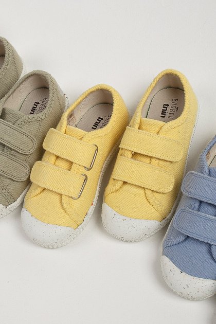 12045 tenis moda infantil bugbee verao fivela moletom ecologico amarelo