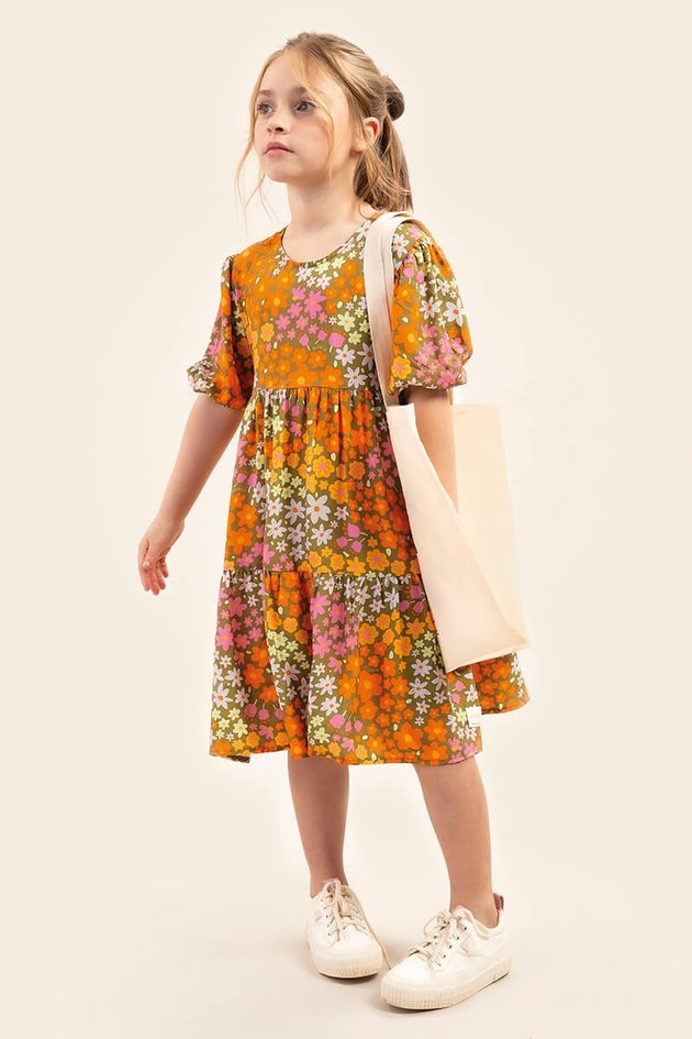 Roupa Infantil Menina Vestido Infantil De Viscose Vestido Infantil - Main Image