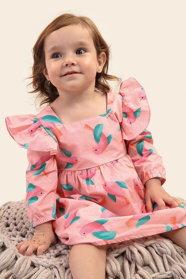 Tricoline Infantil Vestido Tecido Tricoline Estampado Vestido