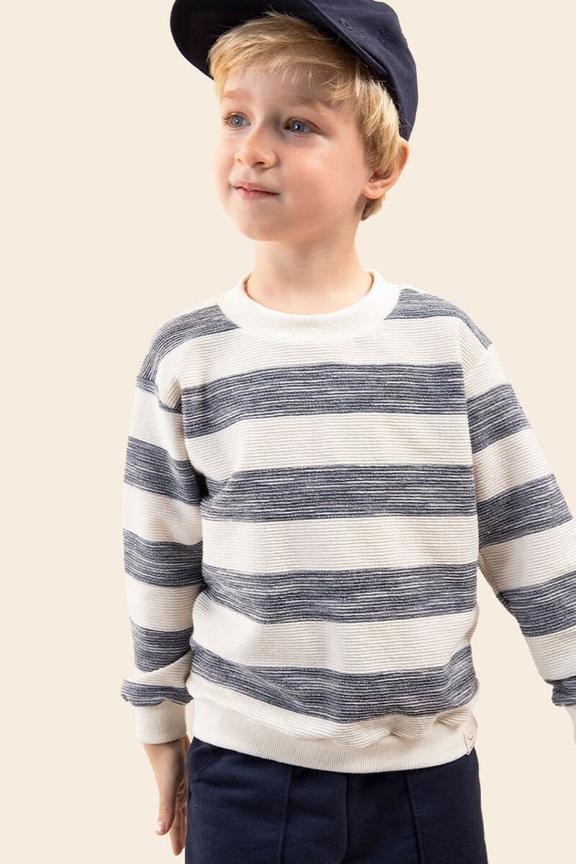 Conjunto Infantil Menino Moletom Listrado e Moletom
