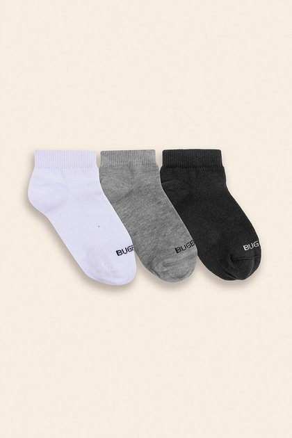 11467cj kit meia soquete 3 pares sortdo unissex frente