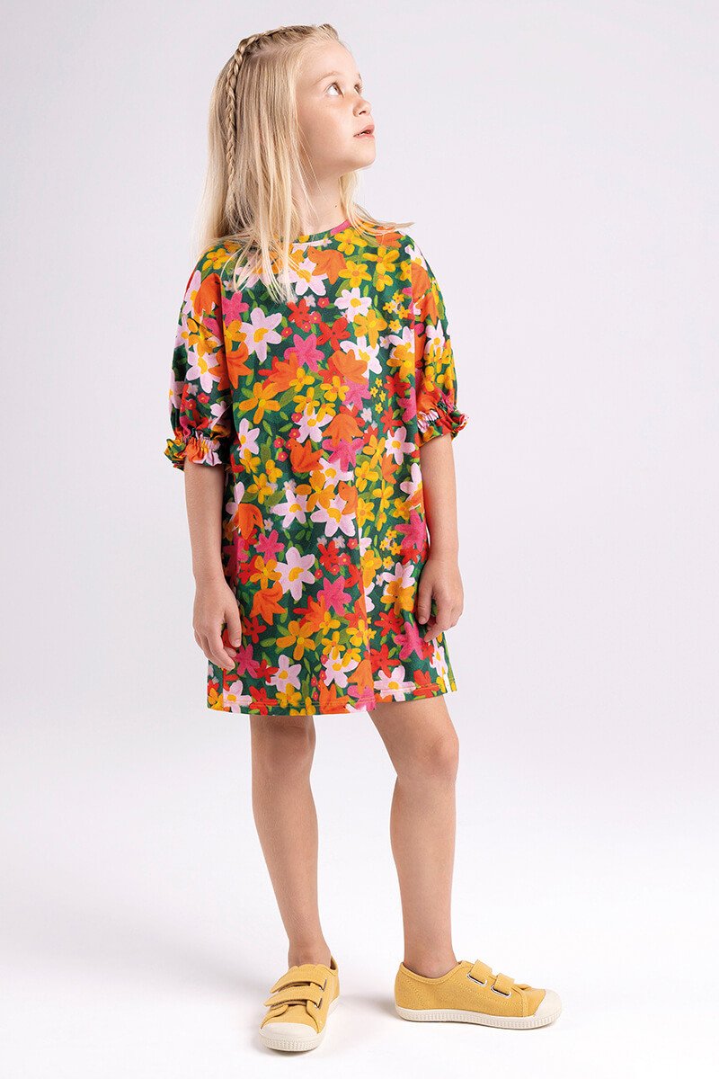 Malha Crepe Estampado Vestido Infantil De Tecido Crepe Vestido