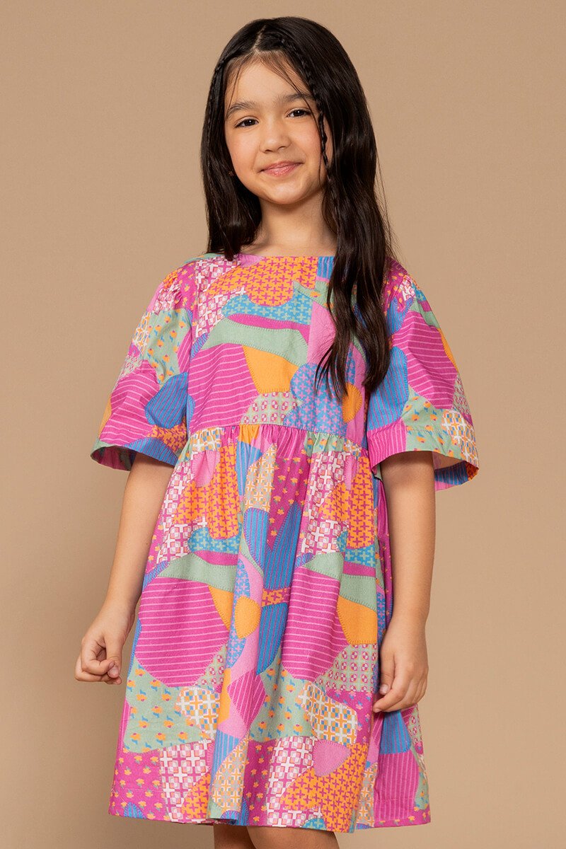 Vestido Infantil em Tricoline