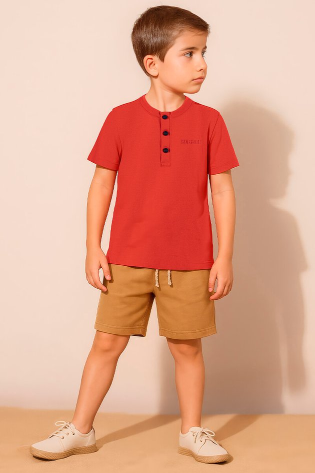 Conjunto Camiseta Malha Bermuda Moletom